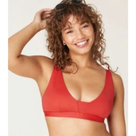 Andie Tahiti Swim Top in Chili Pepper Red Size Small NWT Eco - Picture 1 of 6